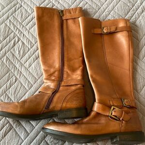 Sam Edelman tall riding boots brown/camel with buckles low heel
